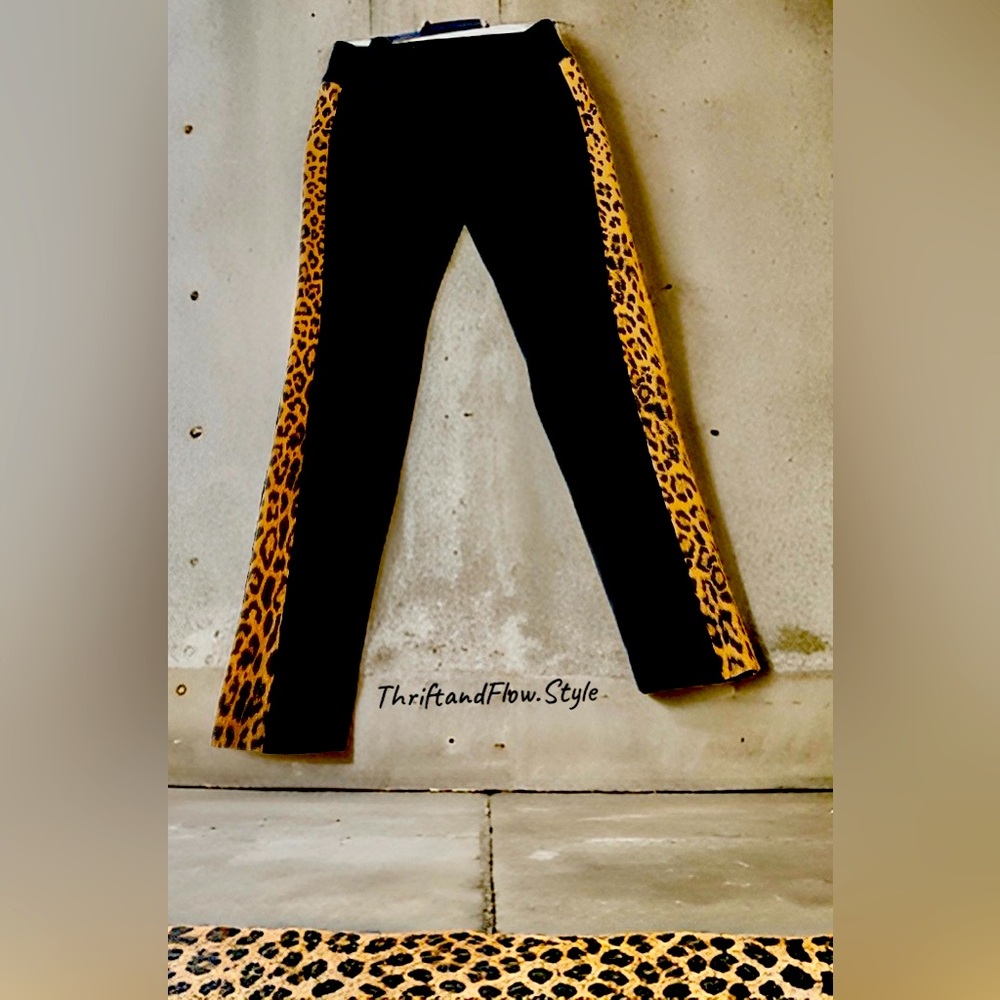 NWOT | I.N.C INTERNATIONAL CONCEPTS | LEGGING | BK + LEOPARD PRINT | SIZE 4 |
